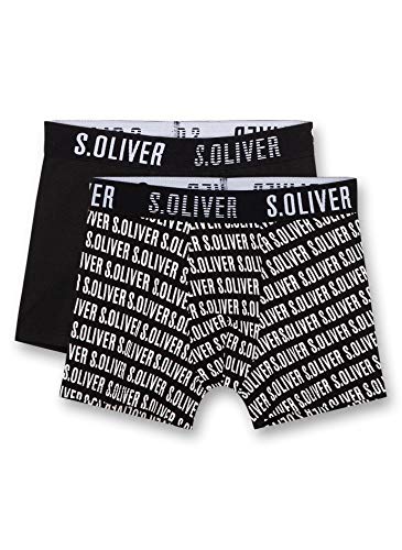 s.Oliver Jungen Shorts im Doppelpack Boxershorts, Schwarz (Super Black 10015), (Herstellergröße: 140) (2er Pack) von s.Oliver