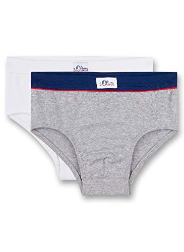 Sanetta Jungen S. Oliver Slips im Doppelpack Boxershorts, 2per Pack Grau (Grey Mel. 1737), 104 (Herstellergröße: 104) von s.Oliver