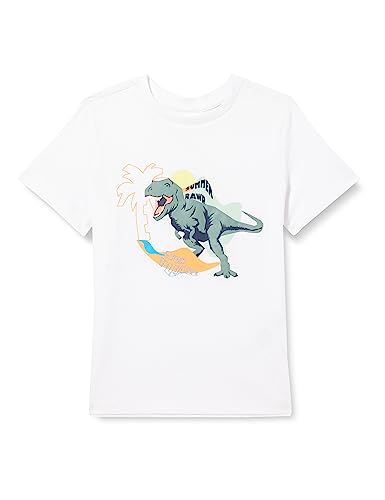 S.Oliver Jungen T-Shirt Kurzarm, Weiß, 104-110 EU von s.Oliver