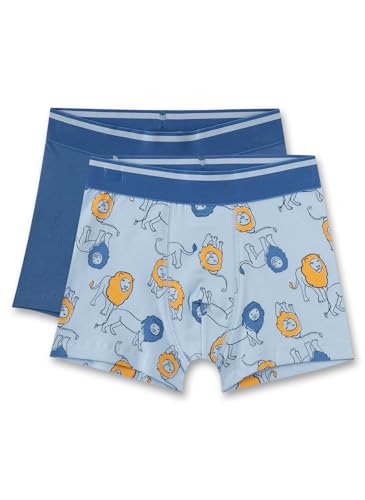 s.Oliver Jungen Unterhose Blau | Hochwertige und Bequeme Unterhose für Jungen aus Baumwoll-Mix. Shorts mit Webbund und Löwenmuster | Inhalt: 2er Set Unterwäsche für Jungen von s.Oliver