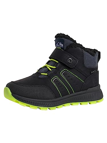 s.Oliver Jungs Sneaker hoch mit Klettverschluss Gefüttert Schwarz (Black), 34 von s.Oliver