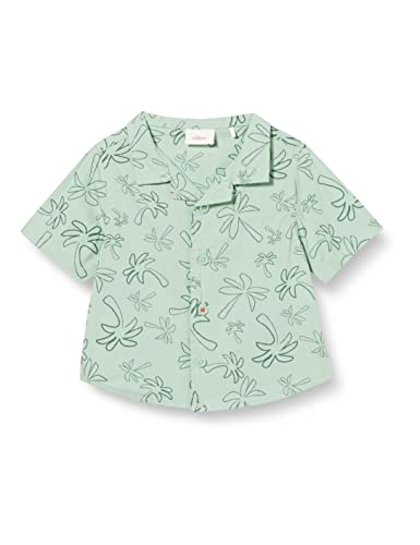 s.Oliver Junior Baby Boys 2130842 Hemd mit Allover Print, Kurzarm, türkis 60A4, 68 von s.Oliver