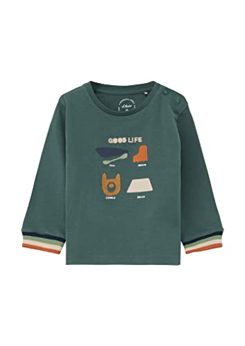 s.Oliver Unisex Baby 2118423 Langarmshirt, Petrol #3a4b47, 74 von s.Oliver