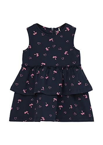 s.Oliver Junior Baby Girls 2130669 Stufenkleid mit Volants und Print, blau 59A1, 62 von s.Oliver