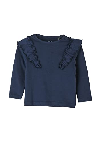 s.Oliver Unisex Baby Langarmshirt mit Rüschen, Dark Blue, 80 von s.Oliver