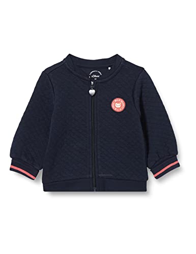 s.Oliver Junior Baby Girls Sweatjacke mit Jacquard-Steppung, Dark Blue, 74 von s.Oliver