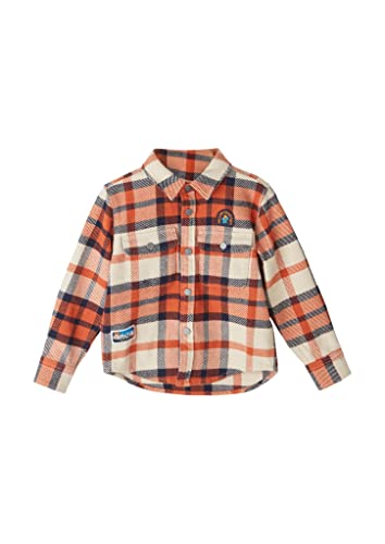 s.Oliver Junior Boy's 2122347 Hemd Langarm, beige Check, 110 von s.Oliver