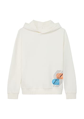 s.Oliver Junior Boy's 2124891 Sweatshirt mit Kapuze, White, 152 von s.Oliver