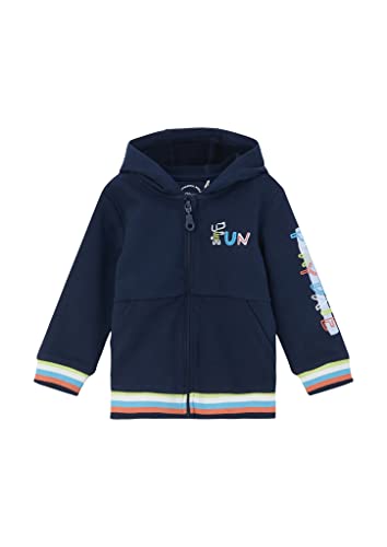 s.Oliver Junior Boy's 2128597 Sweatjacke mit Kapuze, Blue, 74 von s.Oliver