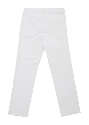 s.Oliver Junior Girl's Colored Denim, Straight Leg Croped, White, 134/REG von s.Oliver