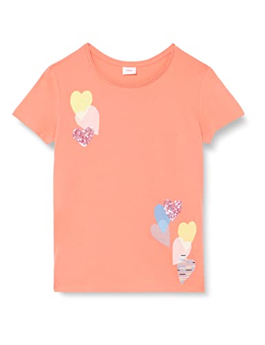 s.Oliver Junior Girl's 2127376 T-Shirt, Kurzarm, orange 2034, 128/134 von s.Oliver