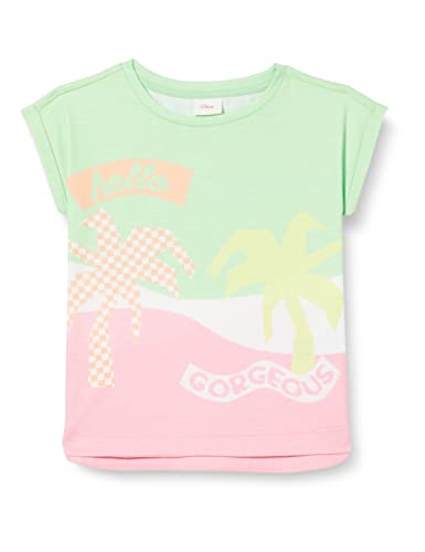 s.Oliver Junior Girls 2130574 T-Shirt mit Allover Print, grün | Mehrfarbig 73D0, 116/122 von s.Oliver