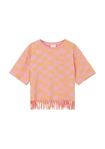 s.Oliver Junior Girls 2130576 T-Shirt mit Fransensaum, orange 43A0, 116/122 von s.Oliver