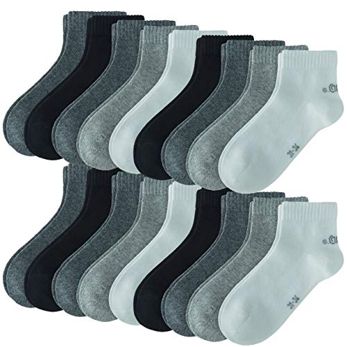 s.Oliver Junior Quarter Socken 18er Pack, Größe:31-34, Farbe:Grey (0049) von s.Oliver