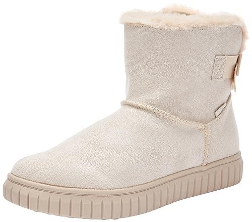 s.Oliver Mädchen Winterstiefeletten ohne Absatz Gefüttert mit Schleife und Reißverschluss Beige (Platinum), 32 von s.Oliver