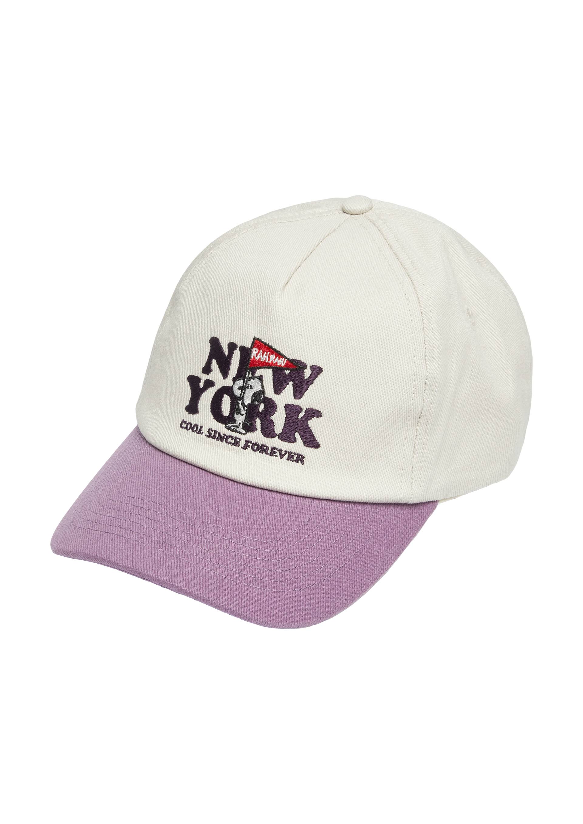 s.Oliver - Kappe mit Peanuts®-Stickerei, Herren, creme|lila von s.Oliver