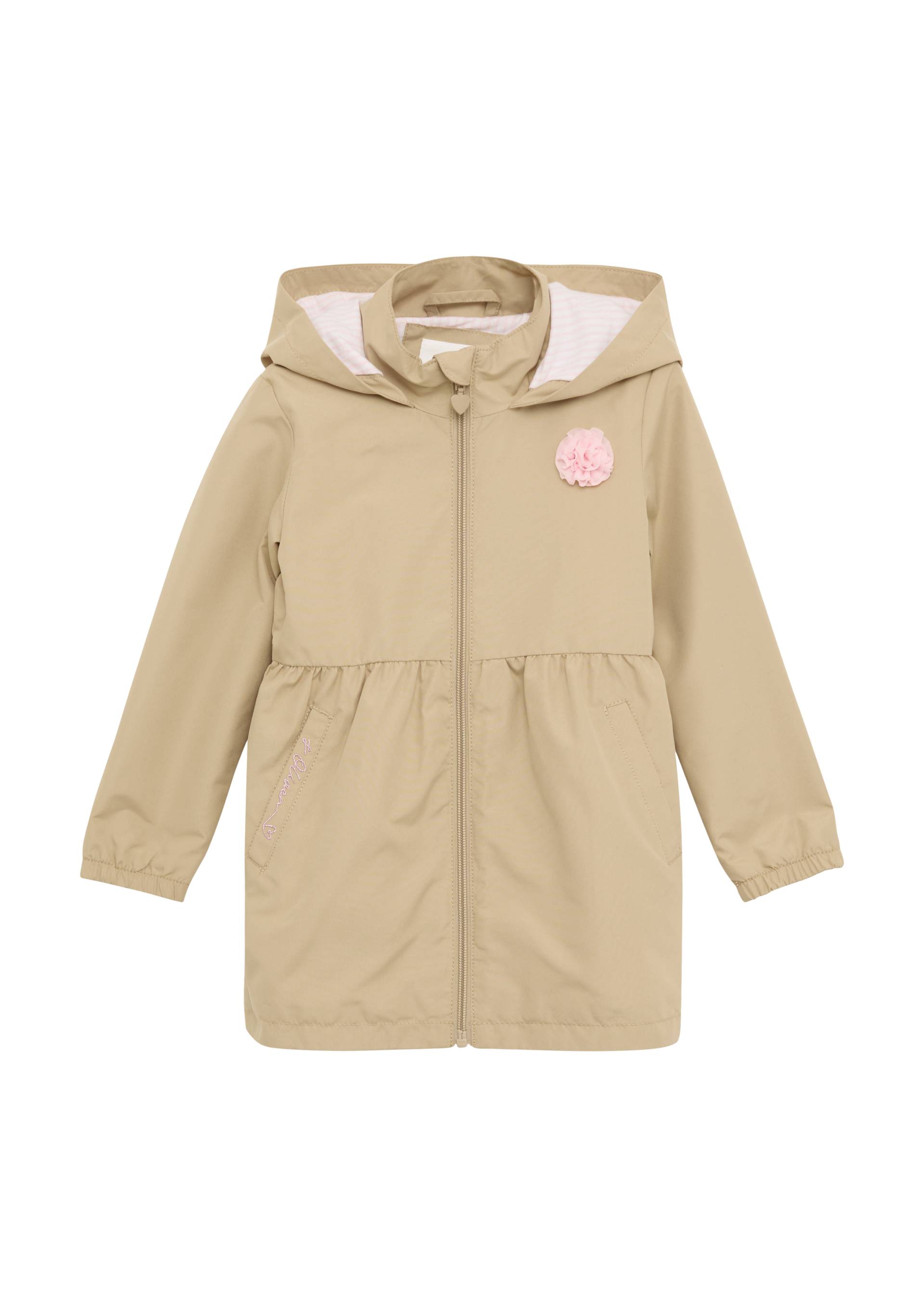 s.Oliver - Kapuzen-Mantel in A-Shape mit Blumenapplikation, Kinder, braun von s.Oliver