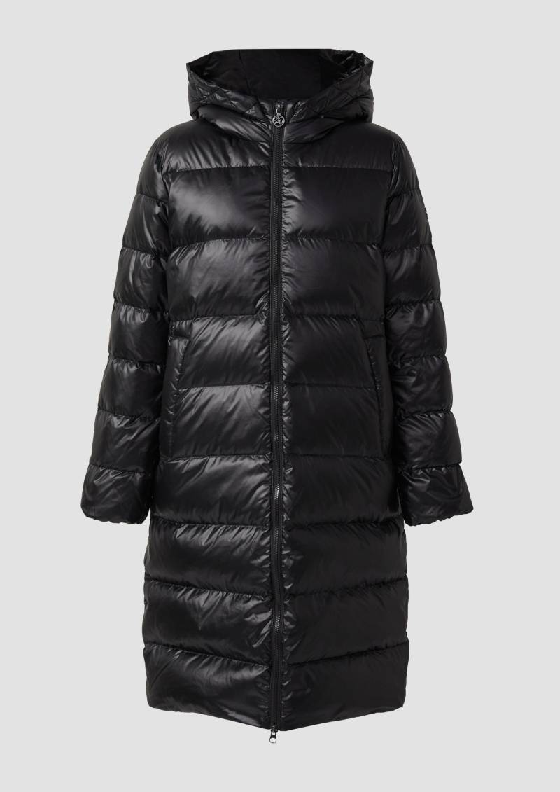 s.Oliver - Kapuzen-Steppmantel mit recycelter Daune, Damen, schwarz von s.Oliver