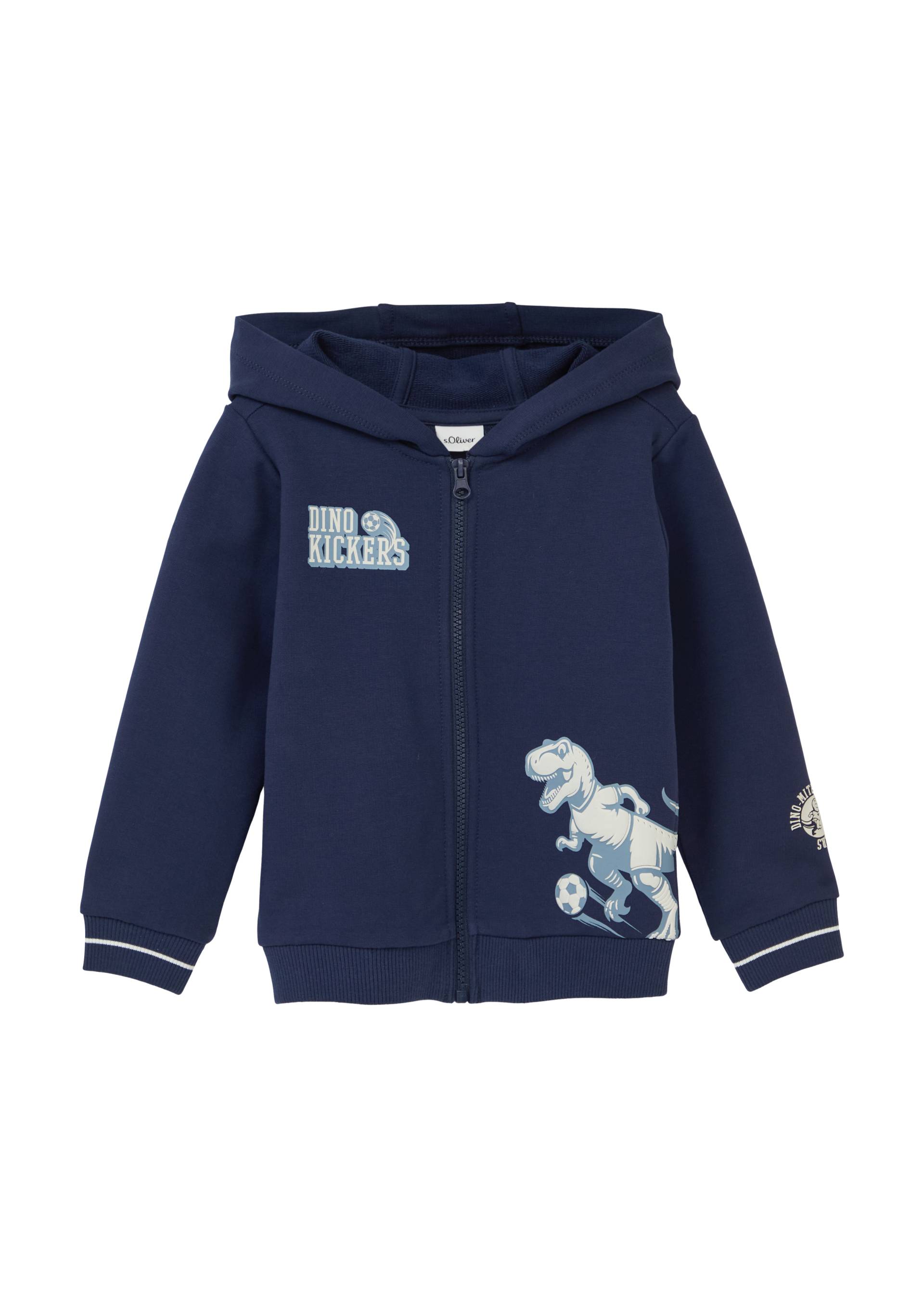 s.Oliver - Kapuzen-Sweatjacke aus Baumwollmix mit Print-Detail, Kinder, blau s.Oliver - Kapuzen-Sweatjacke aus Baumwollmix mit Print-Detail, Kinder, blau von s.Oliver