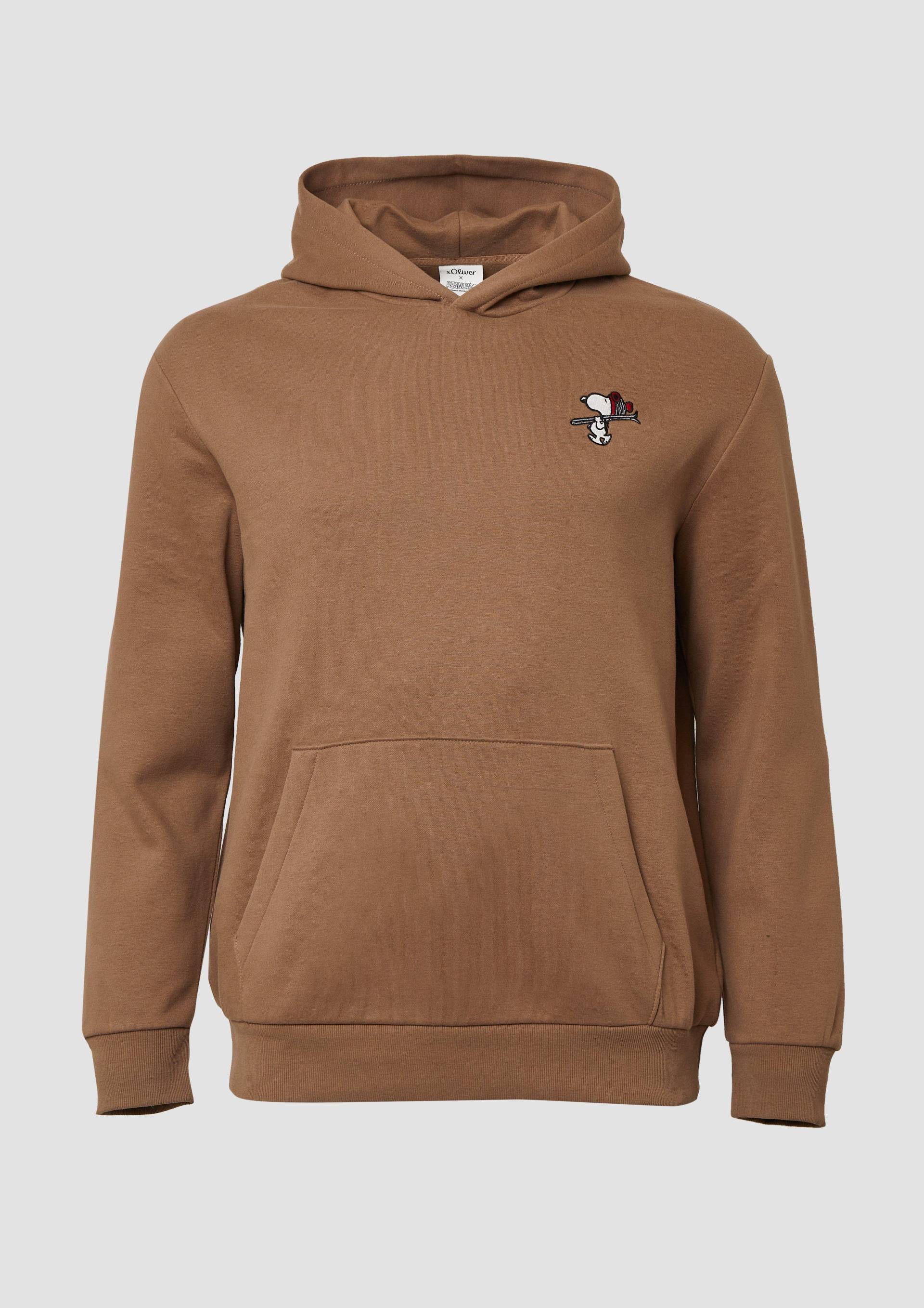 s.Oliver - Kapuzen-Sweatshirt mit Peanuts®-Artwork, Herren, braun von s.Oliver