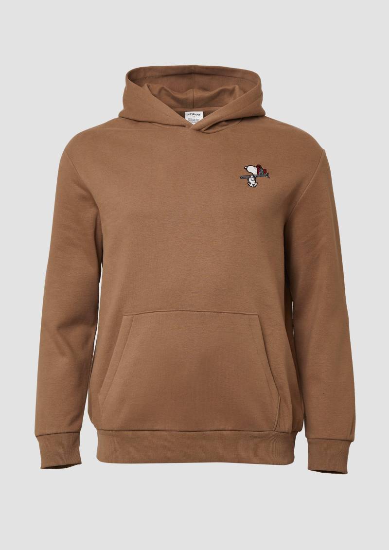 s.Oliver - Kapuzen-Sweatshirt mit Peanuts®-Artwork, Herren, braun von s.Oliver