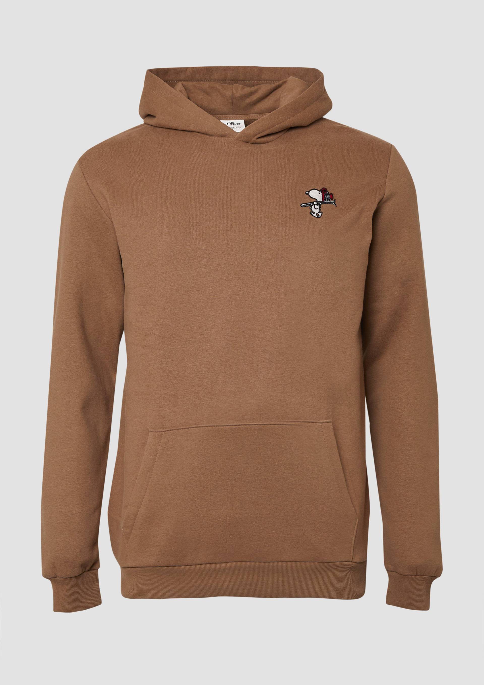 s.Oliver - Kapuzen-Sweatshirt mit Peanuts®-Artwork, Herren, braun von s.Oliver