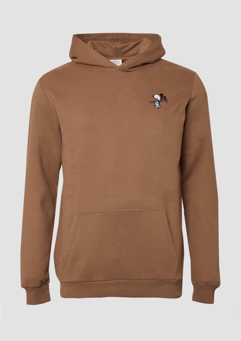 s.Oliver - Kapuzen-Sweatshirt mit Peanuts®-Artwork, Herren, braun von s.Oliver