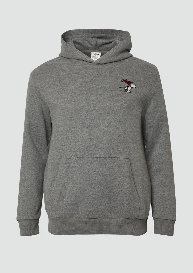 s.Oliver - Kapuzen-Sweatshirt mit Peanuts®-Artwork, Herren, grau von s.Oliver