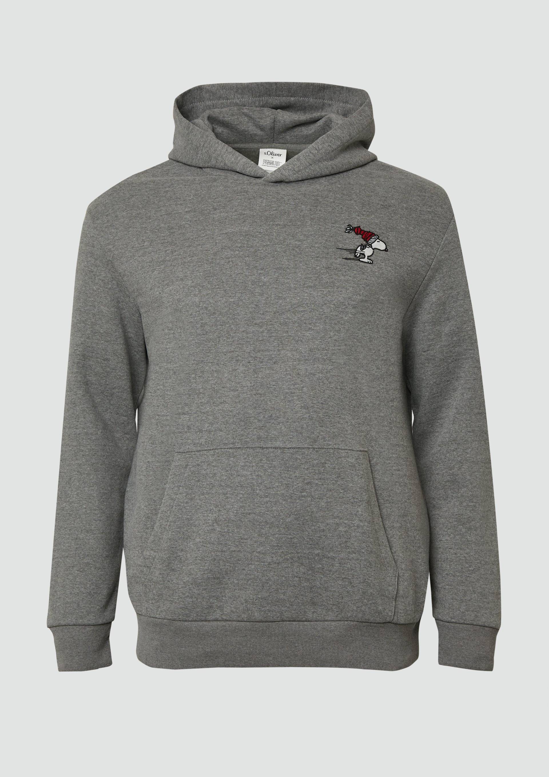 s.Oliver - Kapuzen-Sweatshirt mit Peanuts®-Artwork, Herren, grau von s.Oliver