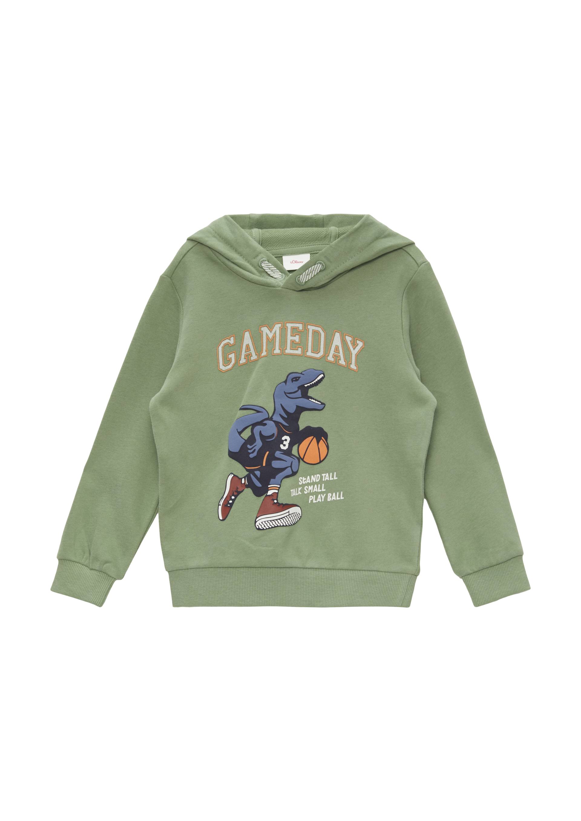 s.Oliver - Kapuzen-Sweatshirt mit gummiertem Print, Kinder, Grün von s.Oliver