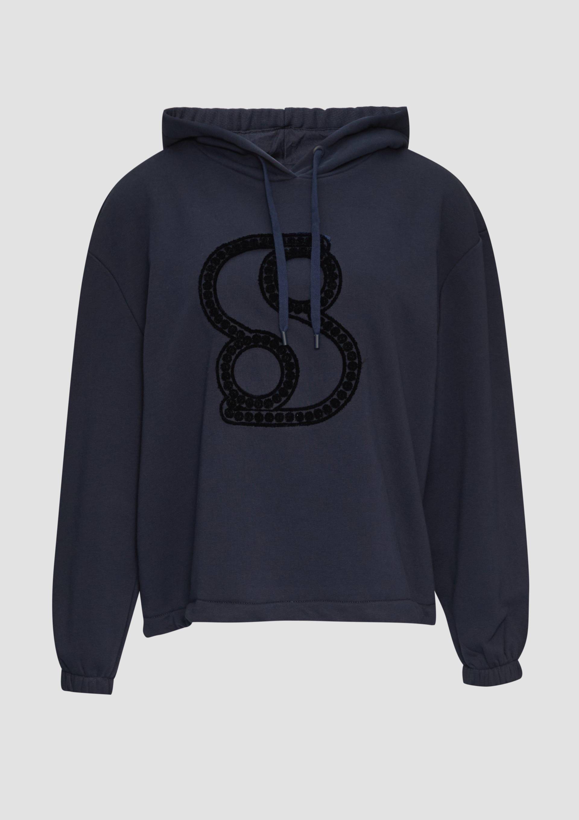 s.Oliver - Kapuzen-Sweatshirt mit verstellbarem Saum, Damen, blau von s.Oliver