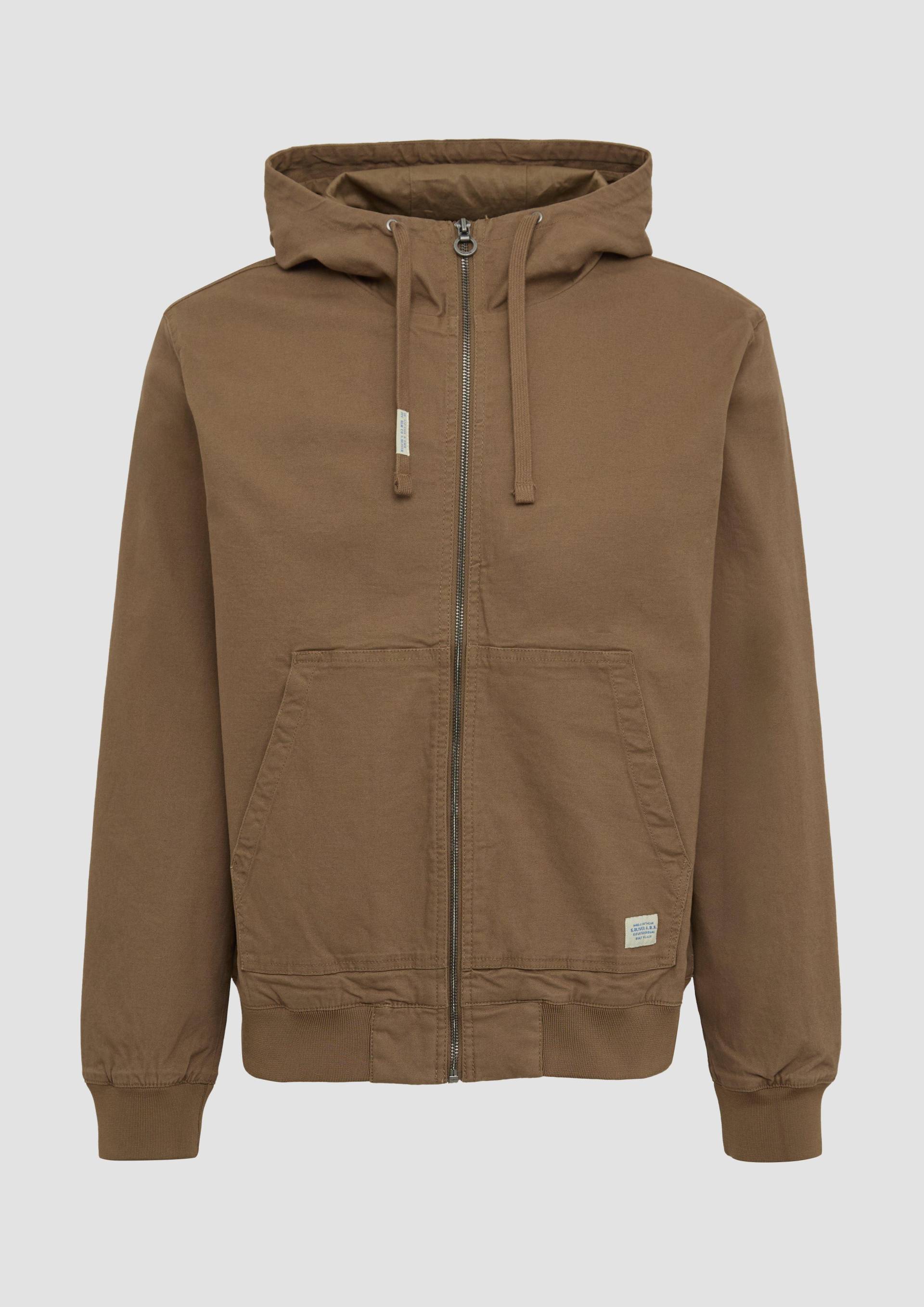 s.Oliver - Kapuzenjacke aus robustem Canvas, Herren, braun von s.Oliver