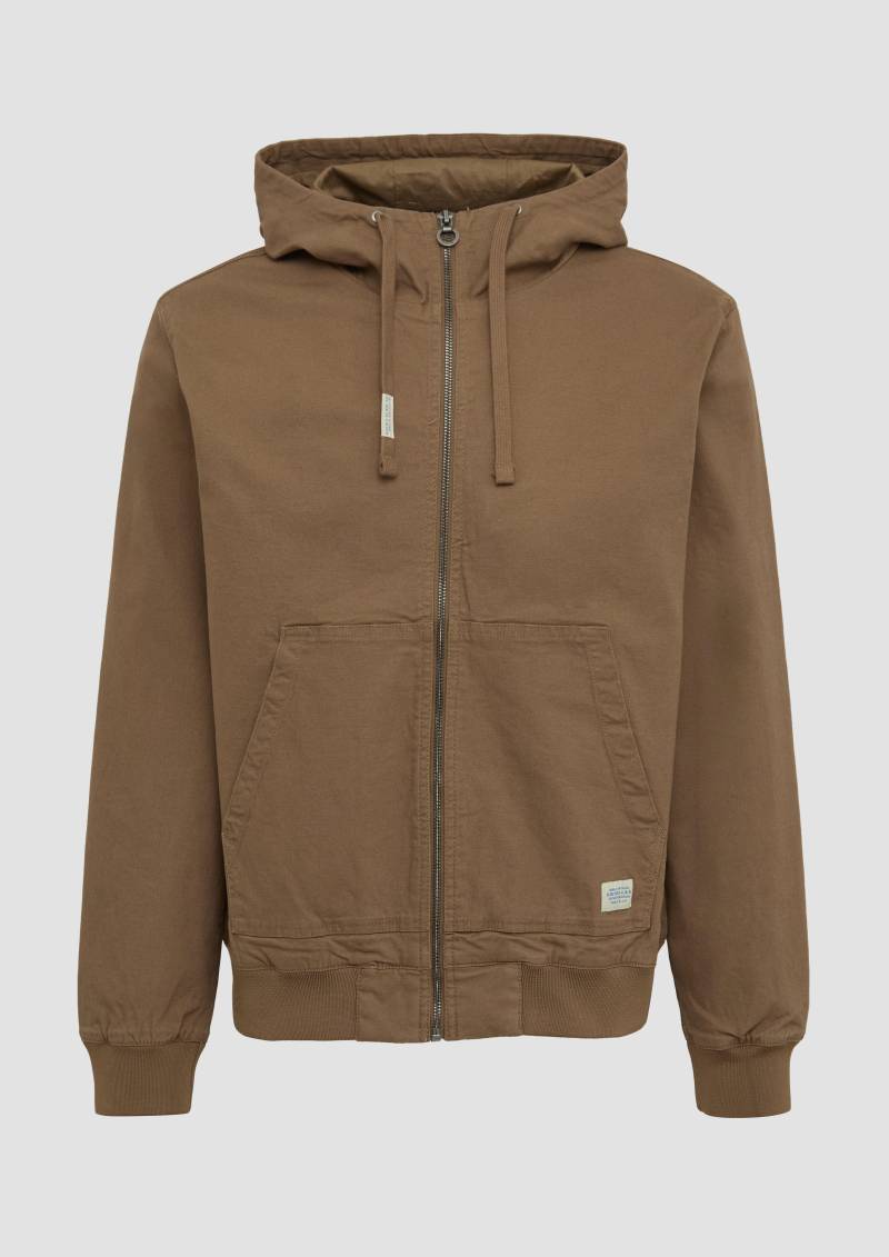 s.Oliver - Kapuzenjacke aus robustem Canvas, Herren, braun von s.Oliver