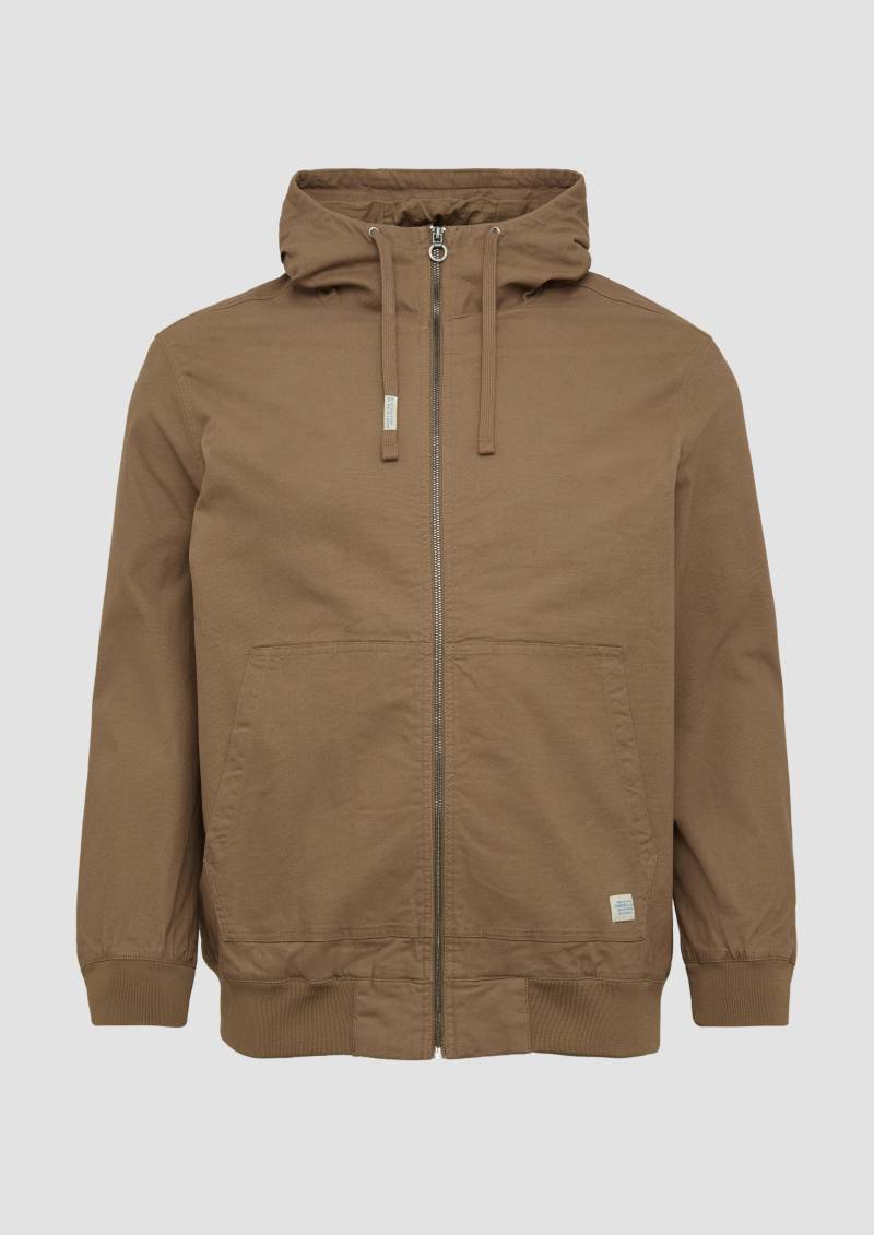 s.Oliver - Kapuzenjacke aus robustem Canvas, Herren, braun von s.Oliver