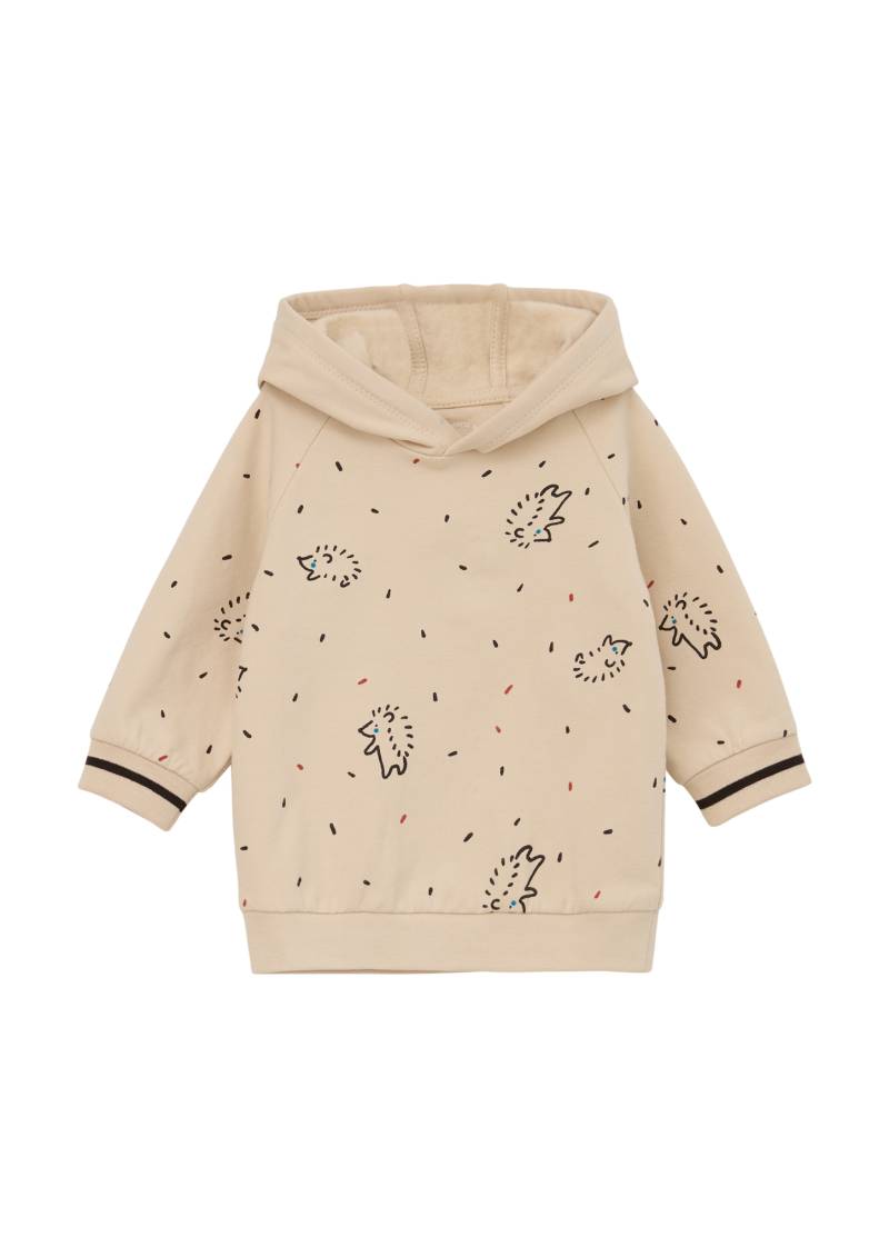 s.Oliver - Kapuzensweatshirt mit Allover-Print, Babys, Beige von s.Oliver