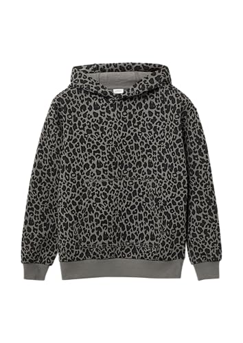 s.Oliver Kapuzensweatshirt mit Leo-Print dunkelgrau 128/134 von s.Oliver