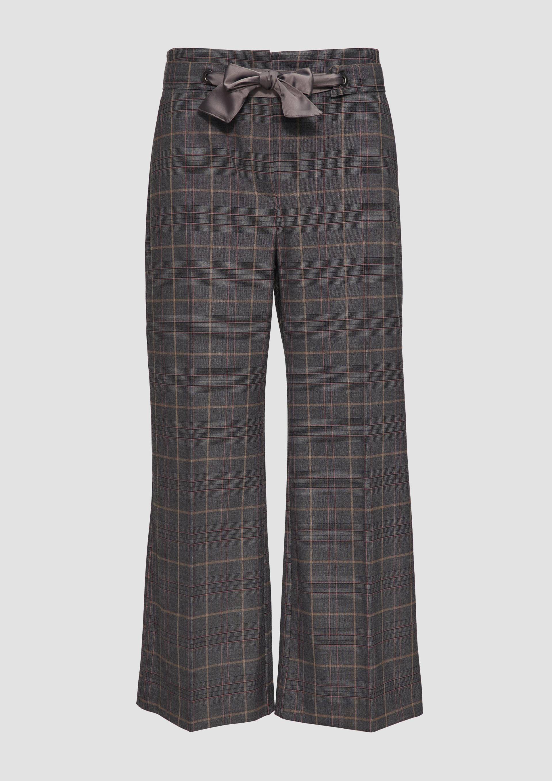 s.Oliver - Karierte Culotte mit Bindegürtel, Damen, blau|grau von s.Oliver