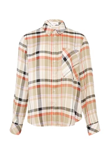 s.Oliver Karierte Hemdbluse aus Viskosemix Hellbraun 42 von s.Oliver