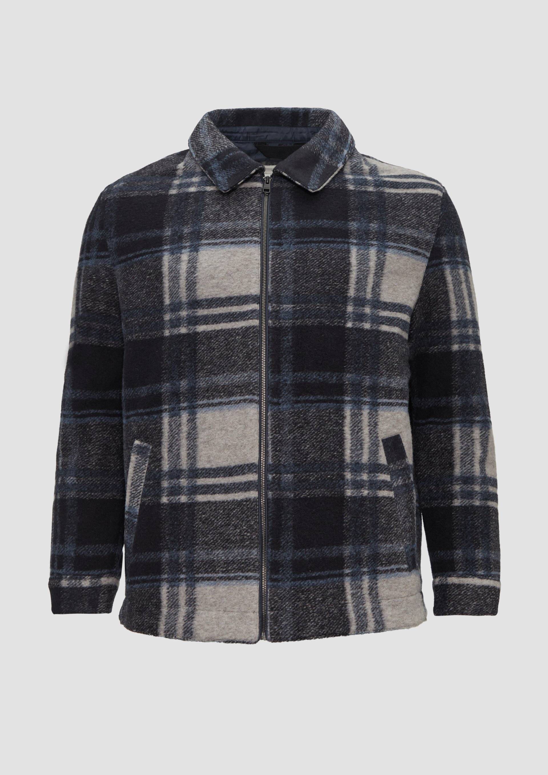 s.Oliver - Karierte Hemdjacke aus Wollmix, Herren, blau|mehrfarbig von s.Oliver