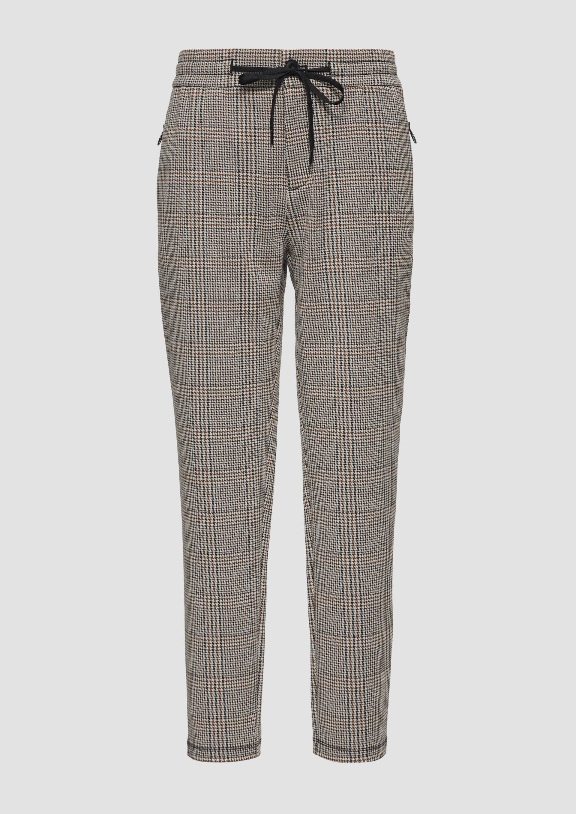 s.Oliver - Karierte Jogg Pants mit Gummizug, Damen, Beige von s.Oliver