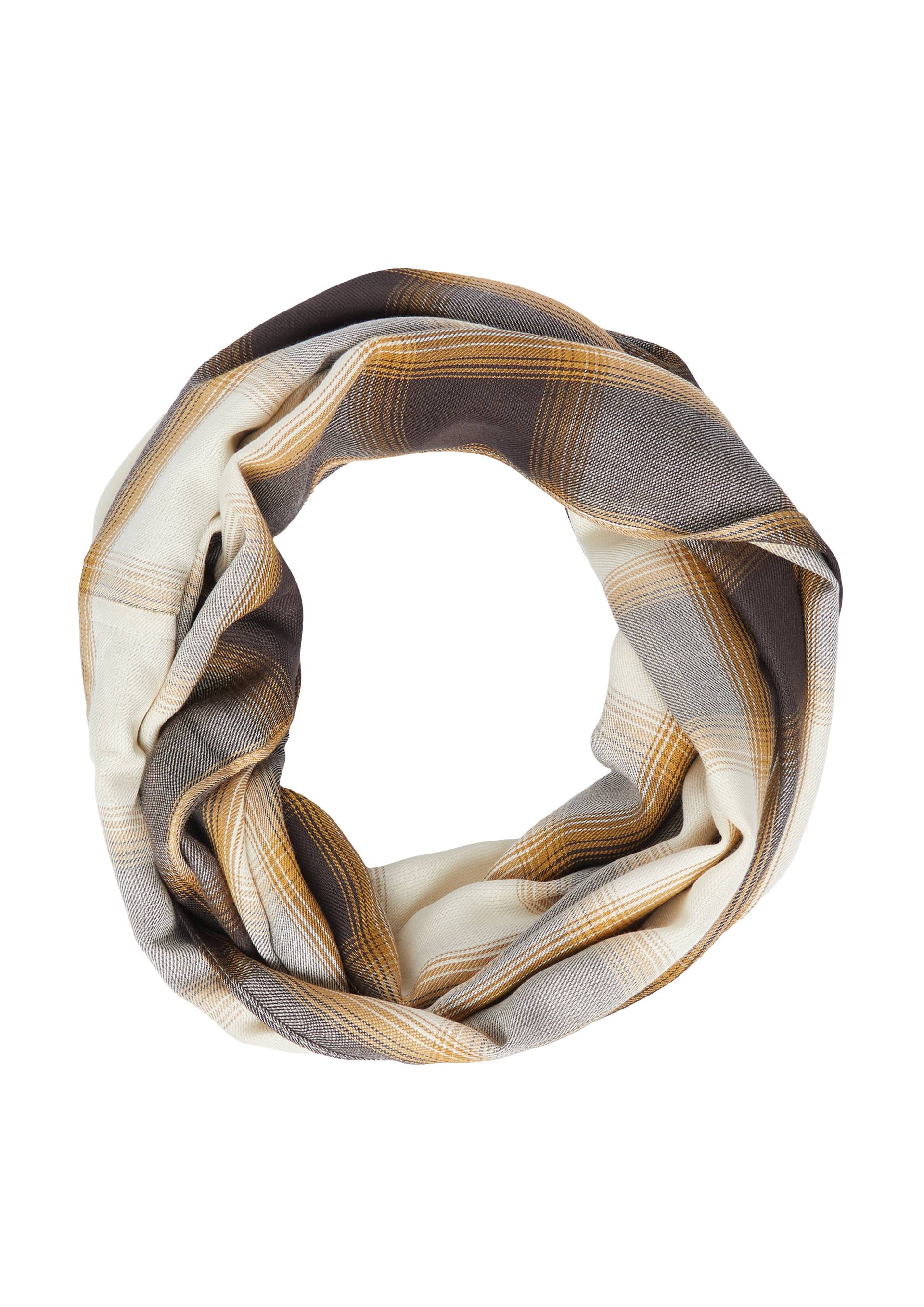 s.Oliver - Karierter Loop-Schal aus Modalmix, Damen, beige|mehrfarbig von s.Oliver
