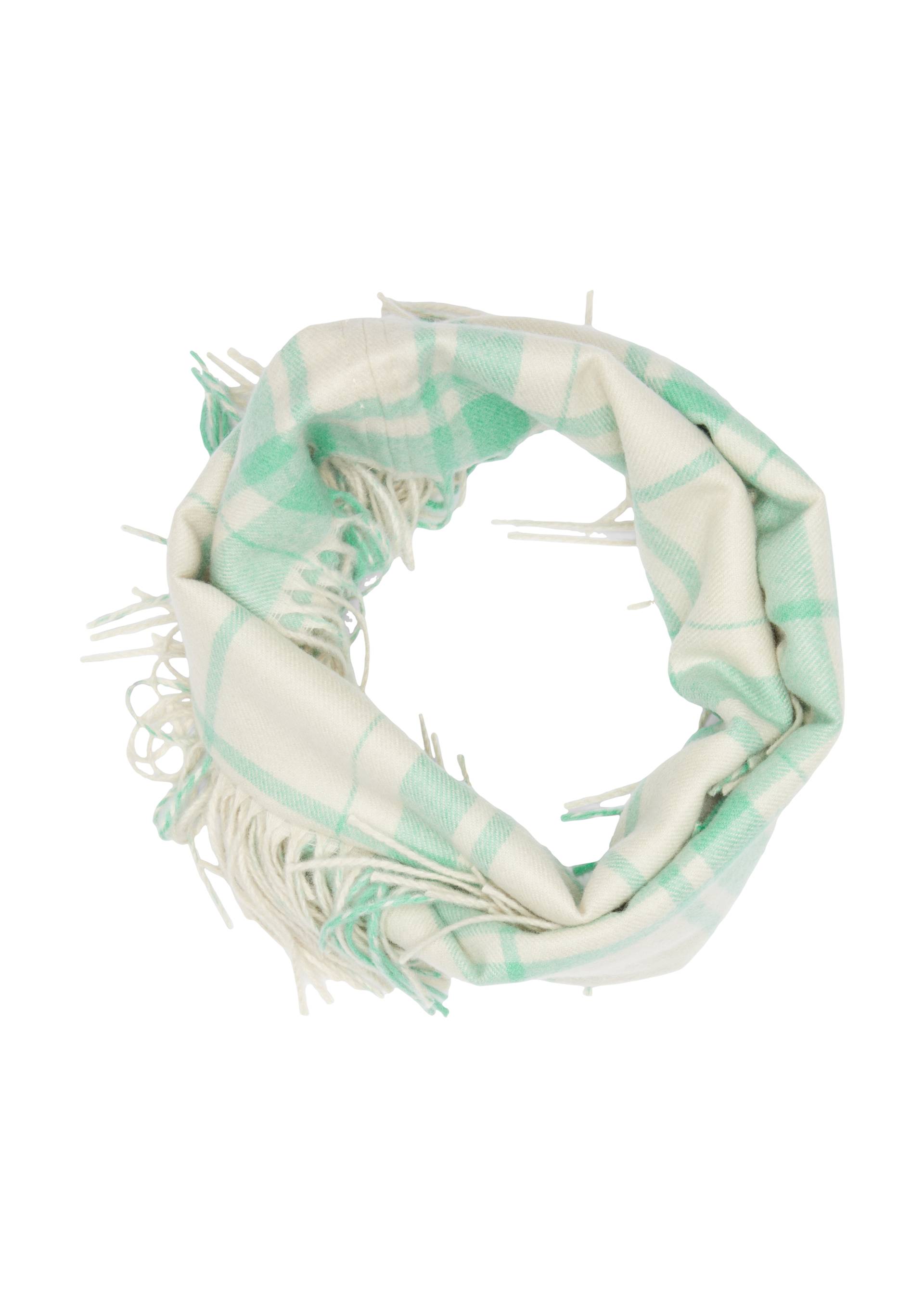 s.Oliver - Karierter Loop-Schal mit Fransen, Damen, creme|grün s.Oliver - Karierter Loop-Schal mit Fransen, Damen, creme|grün von s.Oliver