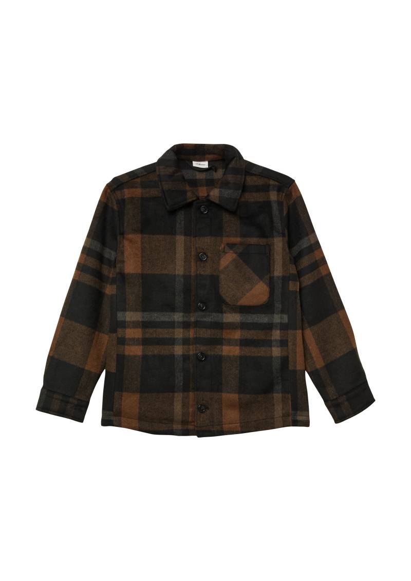 s.Oliver - Gefüttertes Overshirt in Woll-Optik, Jungen, braun|schwarz von s.Oliver