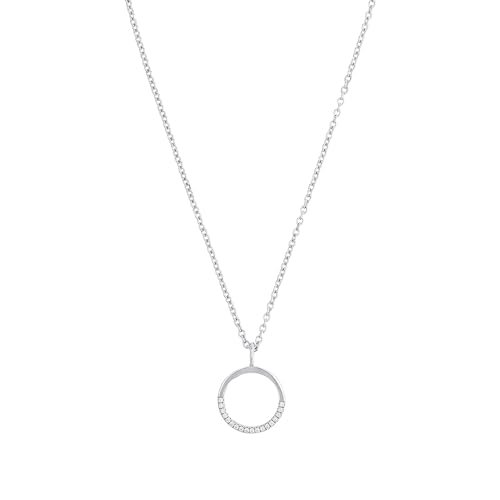 s.Oliver Kette mit Anhänger 925 Sterling Silber Damen Halsschmuck, mit Zirkonia synth., 42+3 cm, Silber, Kommt in Schmuck Geschenk Box, 2018677 von s.Oliver