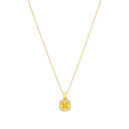 s.Oliver Kette mit Anhänger 925 Sterling Silber Damen Halsschmuck, mit Zirkonia synth., 42+3 cm, Gold, Kommt in Schmuck Geschenk Box, 2037830 von s.Oliver