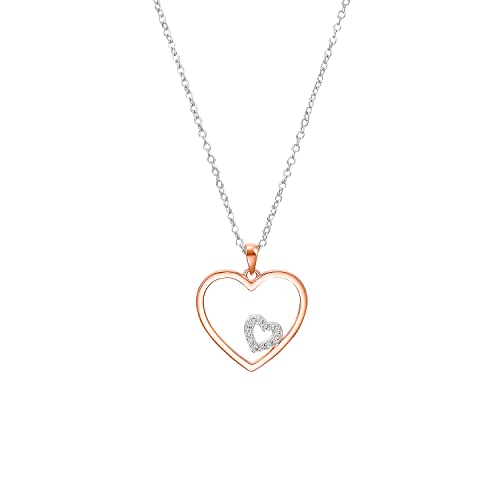 s.Oliver Kette mit Anhänger 925 Sterling Silber Damen Halsschmuck, mit Zirkonia synth., 42+3 cm, Weiß, Kommt in Schmuck Geschenk Box, 2032830 von s.Oliver