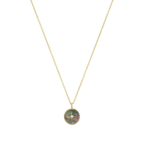 s.Oliver Kette mit Anhänger 925 Sterling Silber Damen Halsschmuck, mit Zirkonia synth., Perlmutt, 42+3 cm, Silber, Stern, Kommt in Schmuck Geschenk Box, 2036863 von s.Oliver