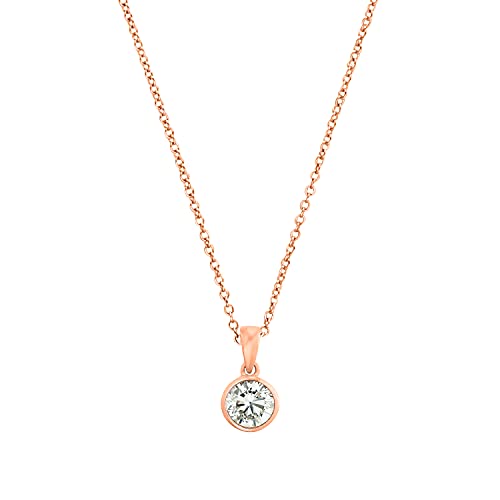 s.Oliver Kette mit Anhänger 925 Sterling Silber Damen Kette mit Anhänger, mit Zirkonia synth., 42+3 cm, Roséfarben, Kommt in Schmuck Geschenk Box, 2032969 von s.Oliver