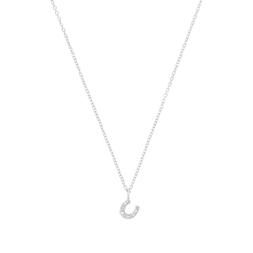 s.Oliver Kette mit Anhänger 925 Sterling Silber Mädchen Kinder Halsschmuck, mit Zirkonia synth., 37+3 cm, Silber, Hufeisen, Kommt in Schmuck Geschenk Box, 2032579 von s.Oliver