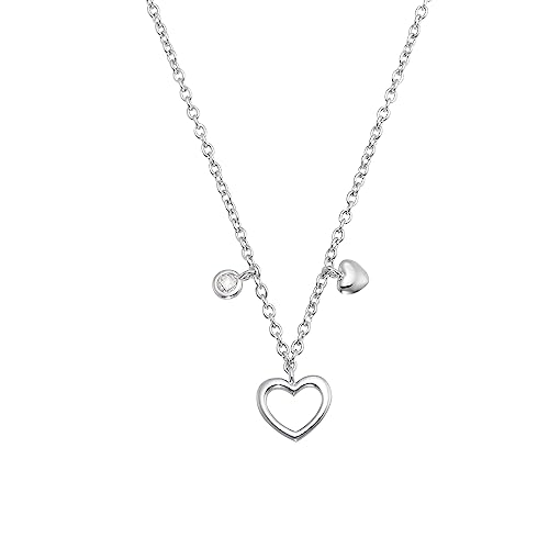 s.Oliver Kette mit Anhänger 925 Sterling Silber Mädchen Kinder Halsschmuck, mit Zirkonia synth., 37+3 cm, Silber, Herz, Kommt in Schmuck Geschenk Box, 2034165 von s.Oliver